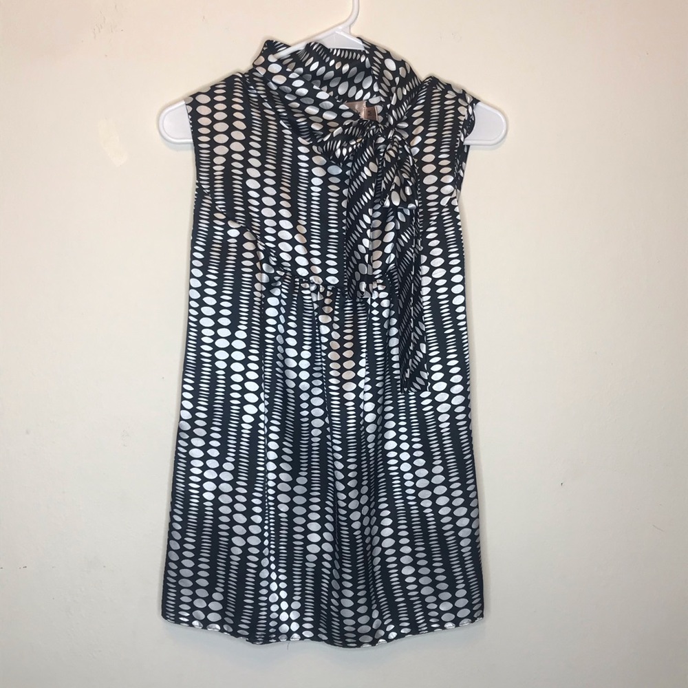 Black and white polkadot sleeveless top